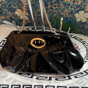 Elegant Black Patent Leather Handbag